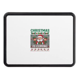 Christmas Is Coming Santa Claus Elves Reindeer Hitch Cover