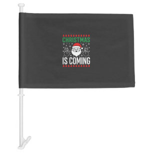 Christmas Is Coming Santa Snowman Car Flag