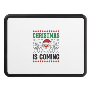 Christmas Is Coming Santa Snowman Design Hitch Cover