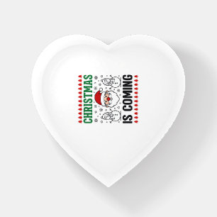 Christmas Is Coming Santa Snowman Design Paperweight