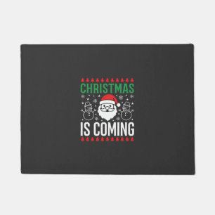 Christmas Is Coming Santa Snowman Doormat