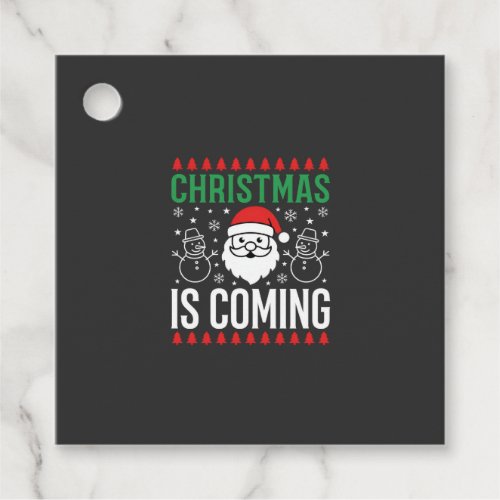 Christmas Is Coming Santa Snowman Favor Tags