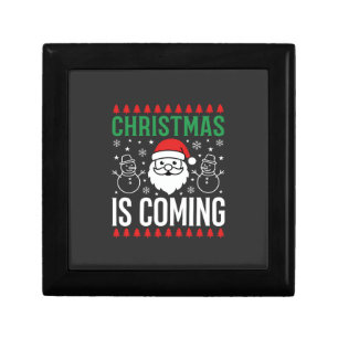 Christmas Is Coming Santa Snowman Gift Box