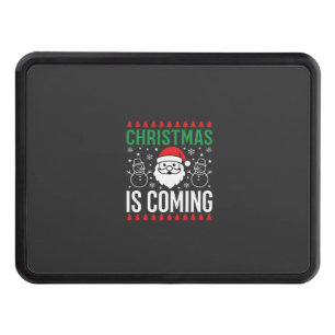 Christmas Is Coming Santa Snowman Hitch Cover