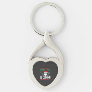 Christmas Is Coming Santa Snowman Keychain