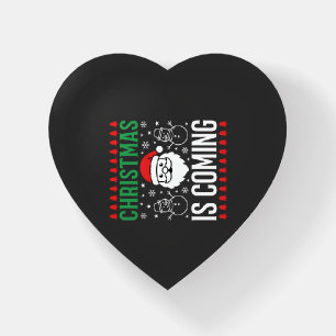 Christmas Is Coming Santa Snowman Paperweight