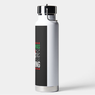 Christmas Is Coming Santa Snowman Water Bottle