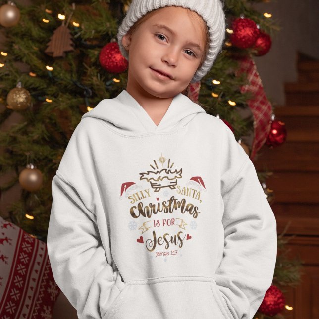 CHRISTMAS IS FOR JESUS Cute Christian Girl's  Hoodie (Creator Uploaded)