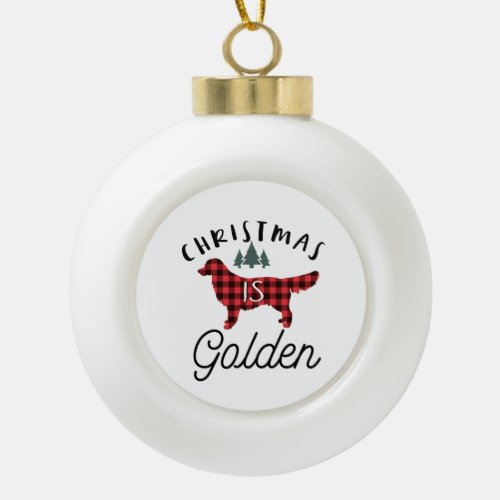 Christmas is Golden Golden Retriever Ornament