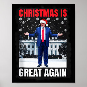 Christmas Is Great Again Funny Donald Trump Christ Poster