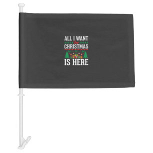 Christmas Is Here Holiday Tree Gift Car Flag