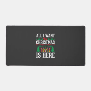 Christmas Is Here Holiday Tree Gift Desk Mat