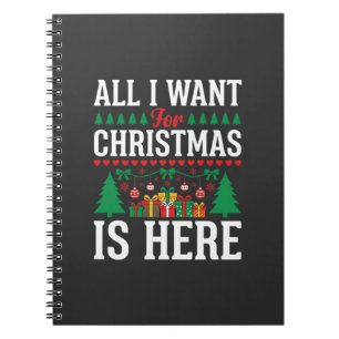 Christmas Is Here Holiday Tree Gift Notebook