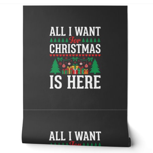 Christmas Is Here Holiday Tree Gift Wallpaper