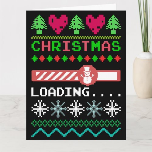 Christmas Is Loading Funny Ugly Christmas Sweater Card