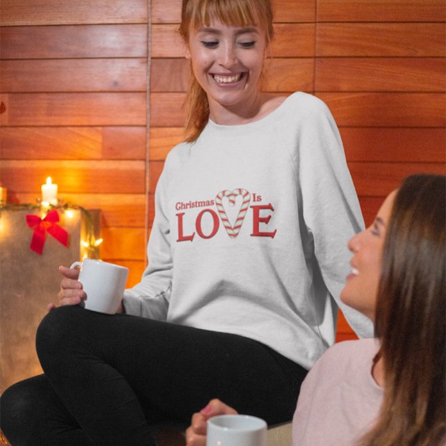 Christmas Is Love Candy Cane Heart T-Shirt (Creator Uploaded)