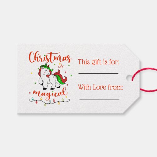 Christmas Is Magical Little Pony Gift Tags