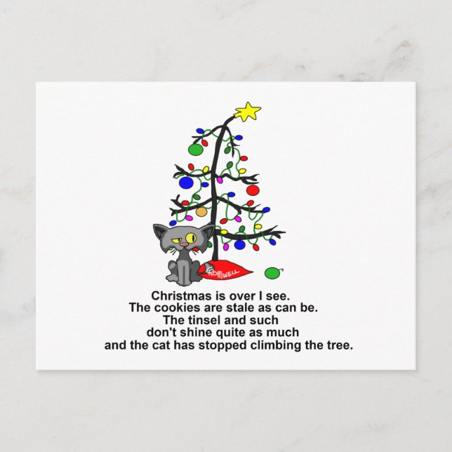 Christmas Is Over Holiday Postcard (Front)