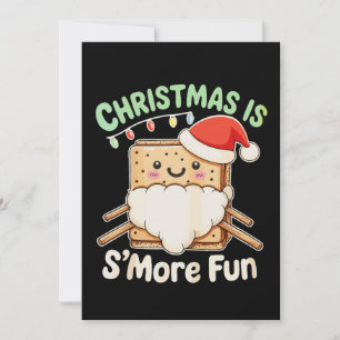 Christmas Is S'more Fun Santa Hat Camping Xmas Invitation