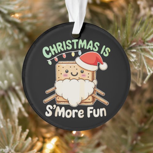 Christmas Is S'more Fun Santa Hat Camping Xmas Ornament