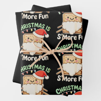 Christmas Is S'more Fun Santa Hat Camping Xmas Wrapping Paper Sheets