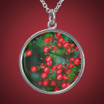 Christmas Is the Berries!  Silver Plated Necklace<br><div class="desc">Bright red holly berries against a background of dark green leaves -- what could say "Christmas" more plainly than that?  Look for all the matching pieces to complete your ensemble.</div>