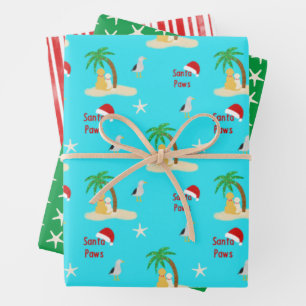 Christmas Island Dogs Gift Wrap Set of 3