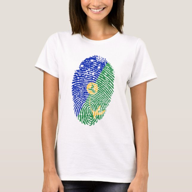 Christmas Island Flag Fingerprint T-Shirt (Front)