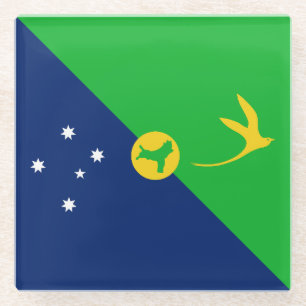 Christmas Island Flag Glass Coaster