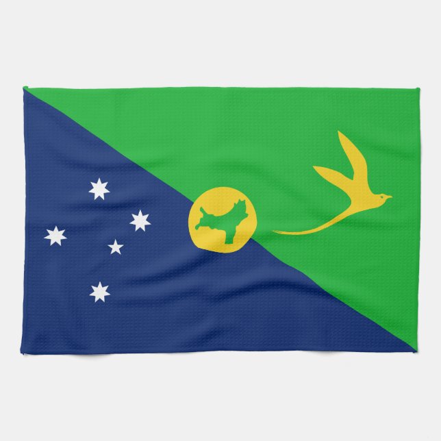 Christmas Island Flag Kitchen Towel (Horizontal)