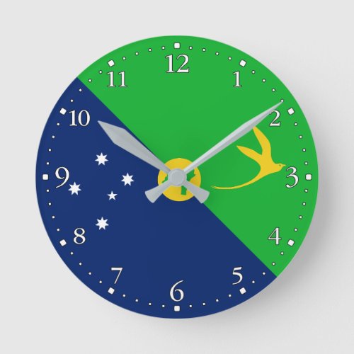 Christmas Island Flag Round Clock