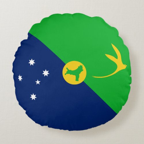 Christmas Island Flag Round Pillow