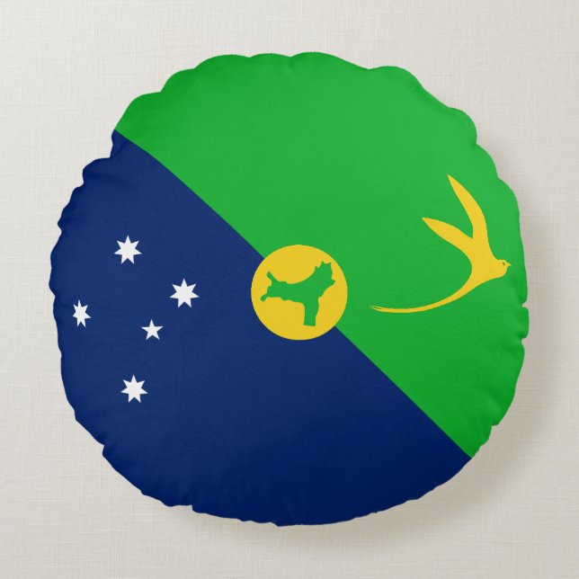 Christmas Island Flag Round Pillow (Front)