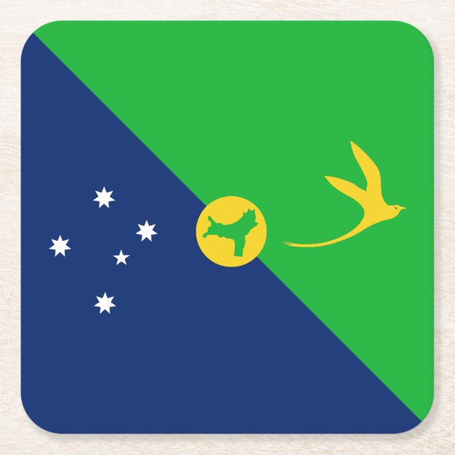 Christmas Island Flag Square Paper Coaster (Front)