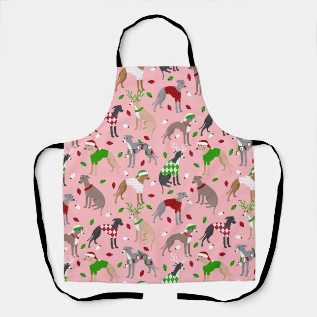 Christmas Italian Greyhound Dog Apron (Front)