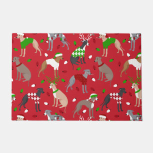 Christmas Italian Greyhound Dog Doormat