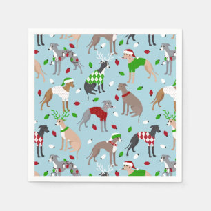 Christmas Italian Greyhound Dog Napkins