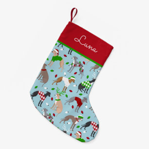 Christmas Italian Greyhound Dog Small Christmas Stocking