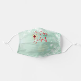 "Christmas It's All About Jesus" Cross Adult Cloth Face Mask
