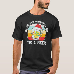 Christmas It's The Best Time For A Beer Retro Chri T-Shirt