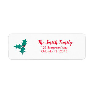 Christmas Ivy Berries Return Address Label