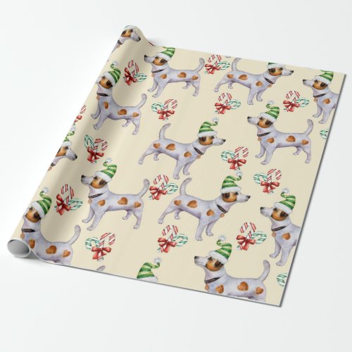 Christmas Jack Russel Terrier Dog Lover Gift Wrapping Paper