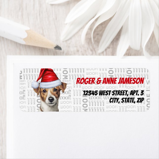 Christmas Jack Russell Dog Lover Holiday Address Label (Insitu)
