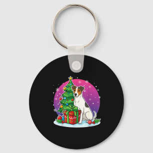 Christmas Jack Russell Santa Hat Xmas Jack Russell Keychain