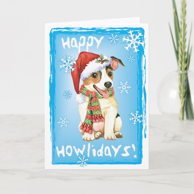 Christmas Jack Russell Terrier Card (Front)