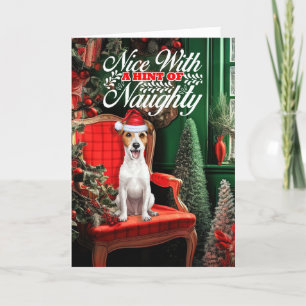 Christmas Jack Russell Terrier Dog Naughty or Nice Holiday Card