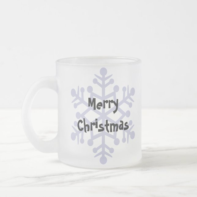 Christmas Jack Russell Terrier Frosted Glass Coffee Mug (Left)