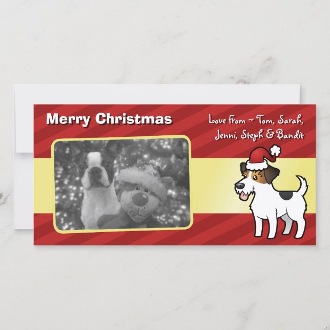 Christmas Jack Russell Terrier Holiday Card (Front)