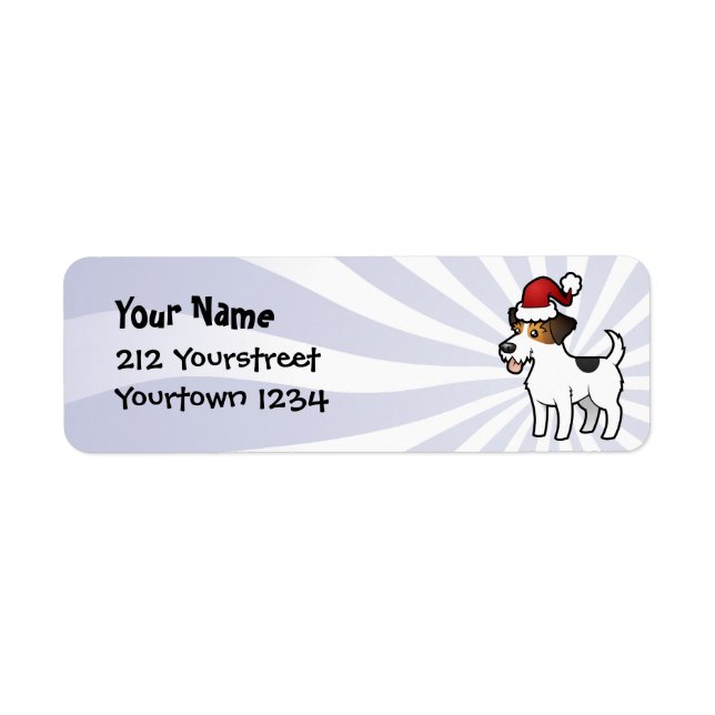 Christmas Jack Russell Terrier Label (Front)