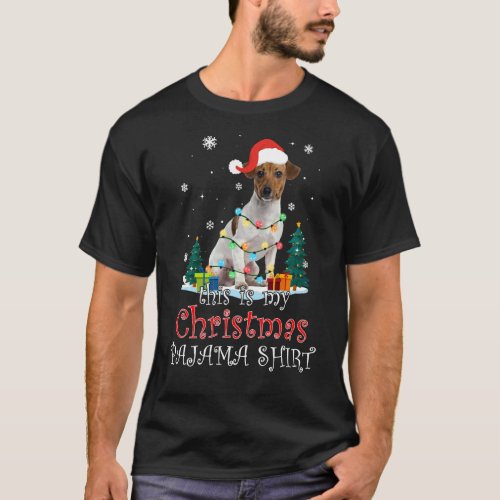 Christmas Jack Russell Terrier Pajama Lights Funny T_Shirt